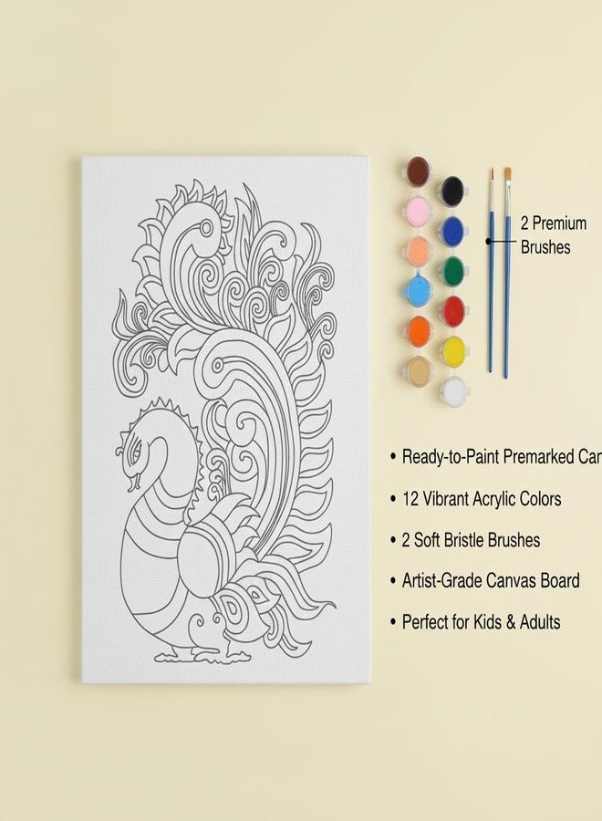 HOBBY INDIA Canvas Painting Board Kit for Kids & Adults | DIY Art & Craft Gift for Boys & Girls | Pre-Designed Indian Handmade Art | Home, Bedroom, Living Room & Office Décor (12 x 9 Inch) (K.P) - Image 3